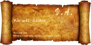Váradi Áldor névjegykártya